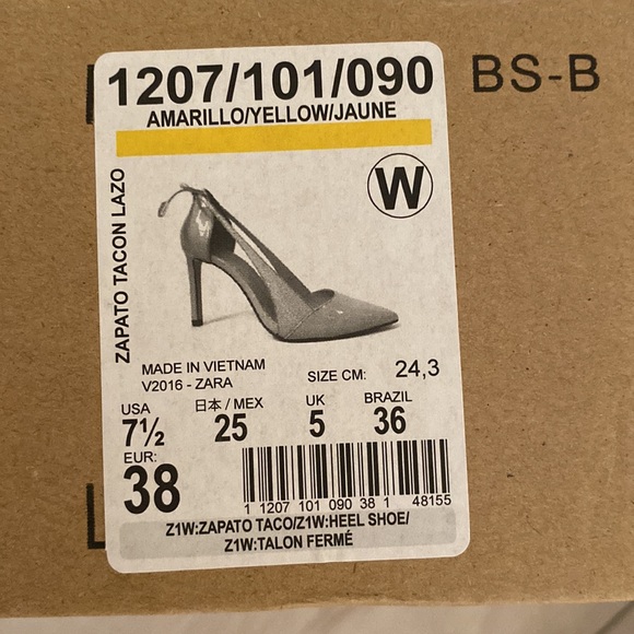 Pre worn Zara Yellow Heels - Picture 7 of 8
